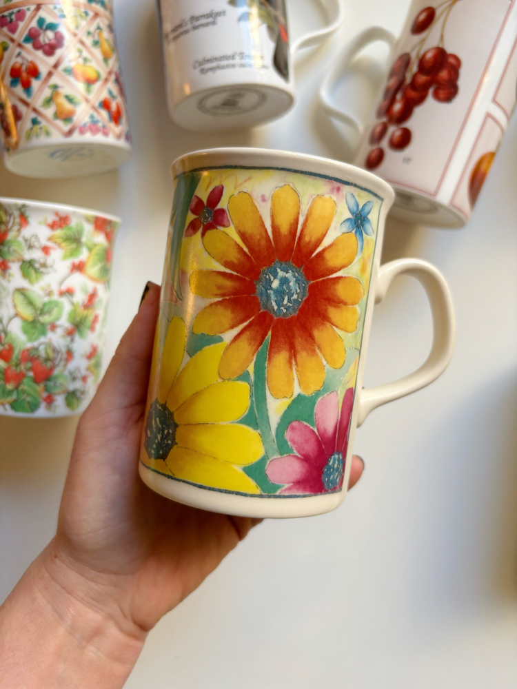80’s Floral Mugs from England 