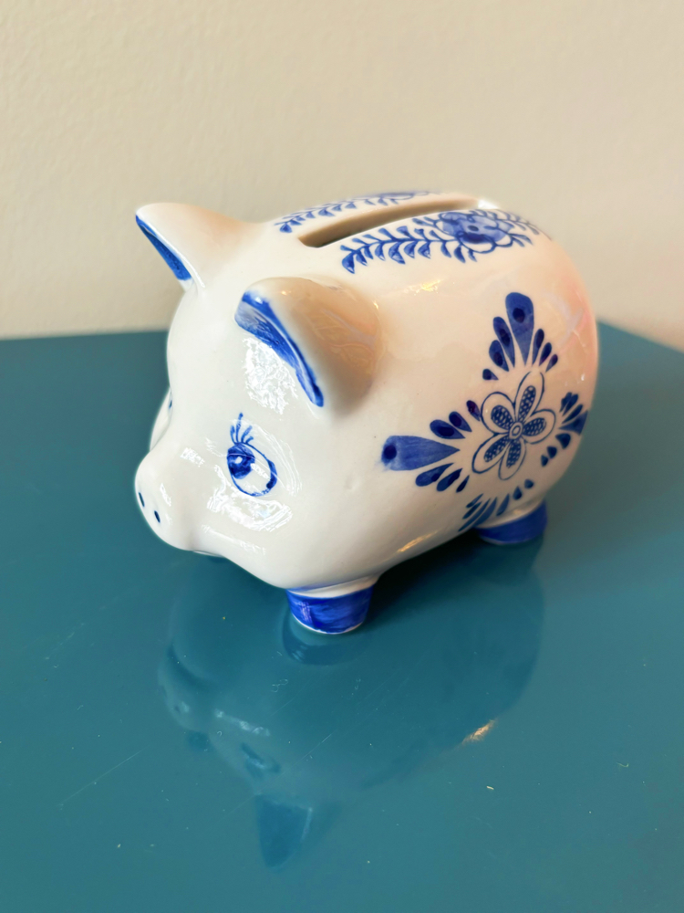 Hand Painted Dutch Ceramic Coin Bank