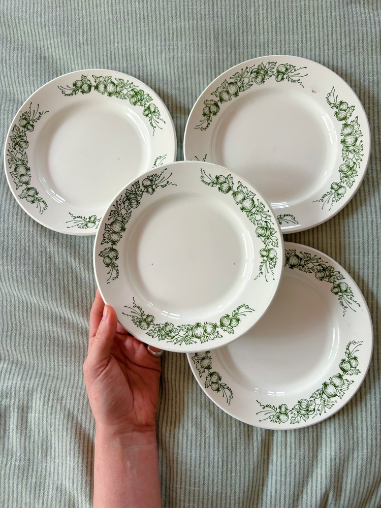 70’s Green Fruits Rustic Plates
