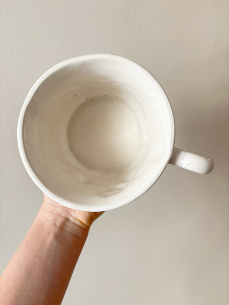 Flower Embossed Ceramic Mug + Plate Set 