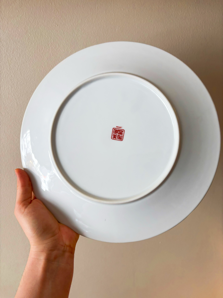 Japanese Hand Painted Floral Wall Plate 