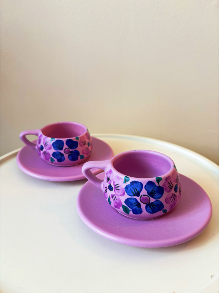 80’s Lilac Espresso Cups by Gorbon