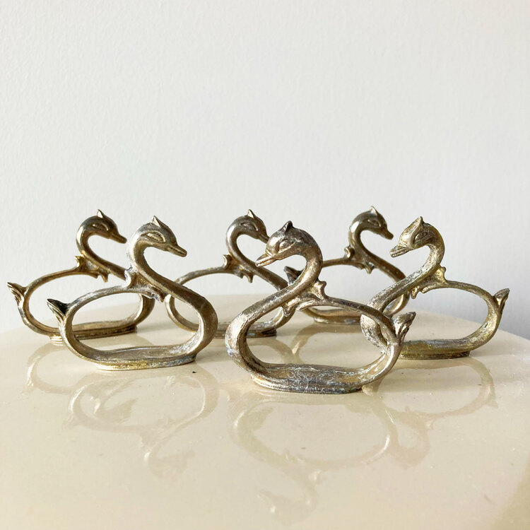 Silver Plated Duck Napkin Rings 