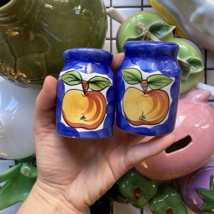 Apple Ceramic Salt and Pepper Shakers