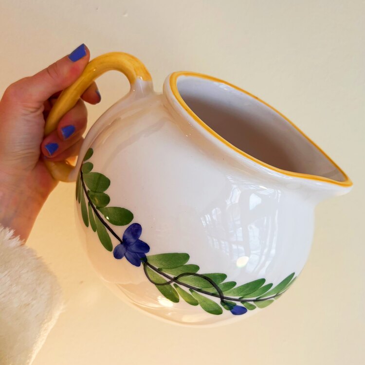 90’s Hand Painted Ceramic Jug 