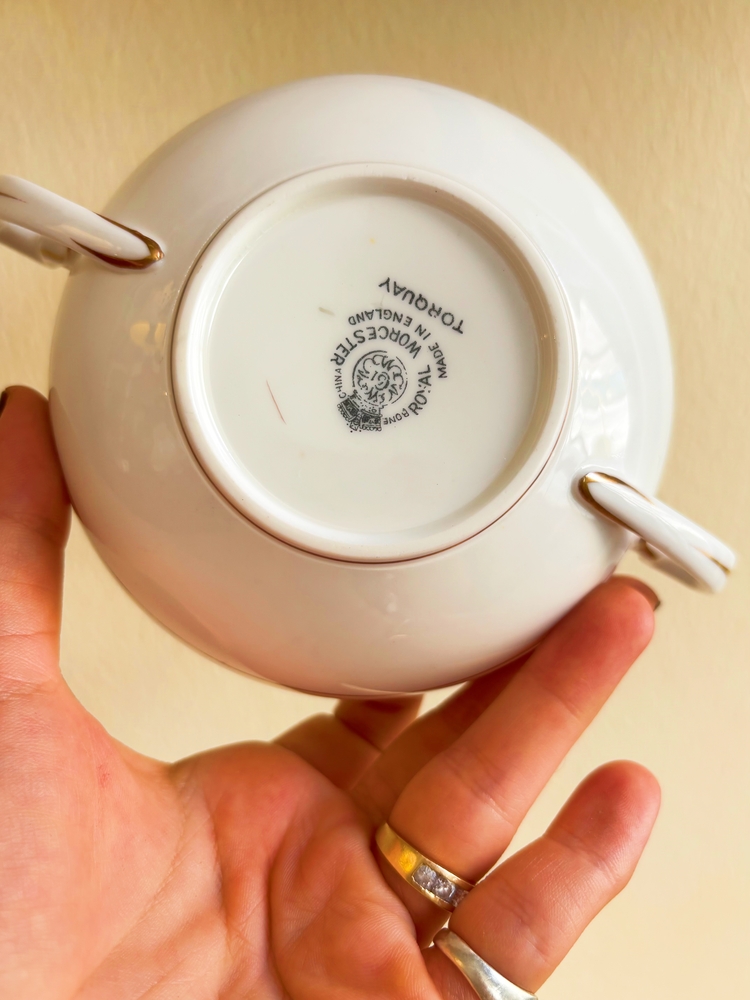 Royal Worcester Floral Porcelain Teacups 