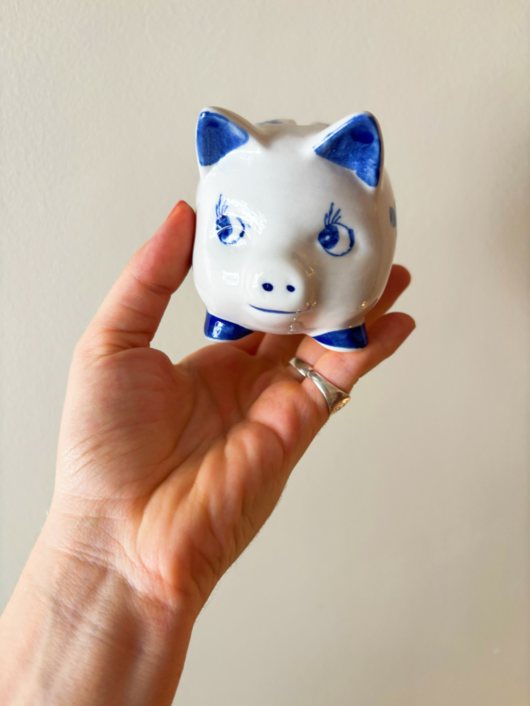 Hand Painted Dutch Ceramic Coin Bank