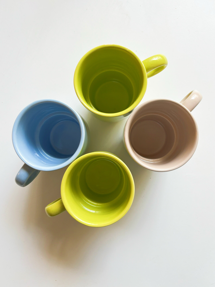 Stackable Lego Pastel Ceramic Mugs