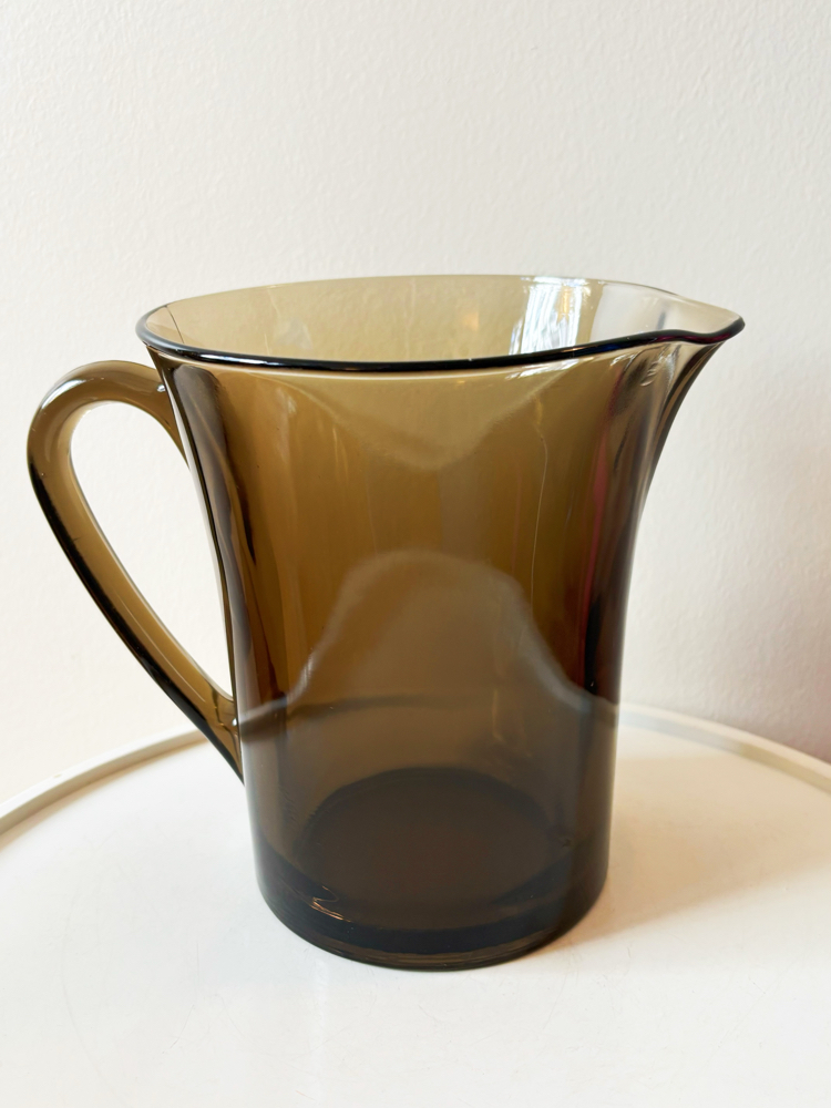 80’s French Duralex Fumed Glass Jug