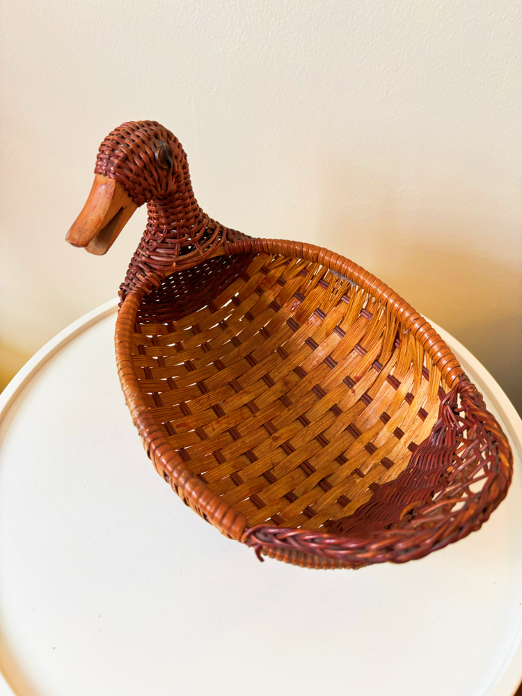 Handwoven Rattan Duck Basket