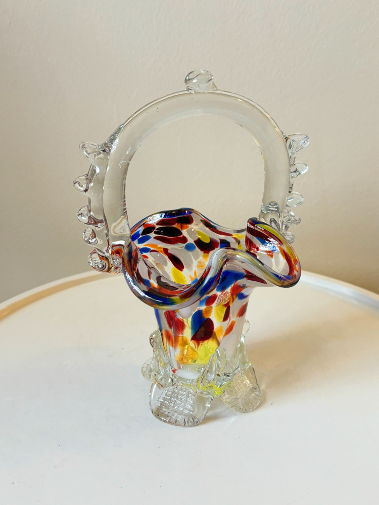 70’s Murano Rainbow Candy Bowl