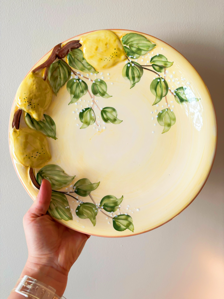 Italian Lemon Embossed Handmade Ceramic Plate 