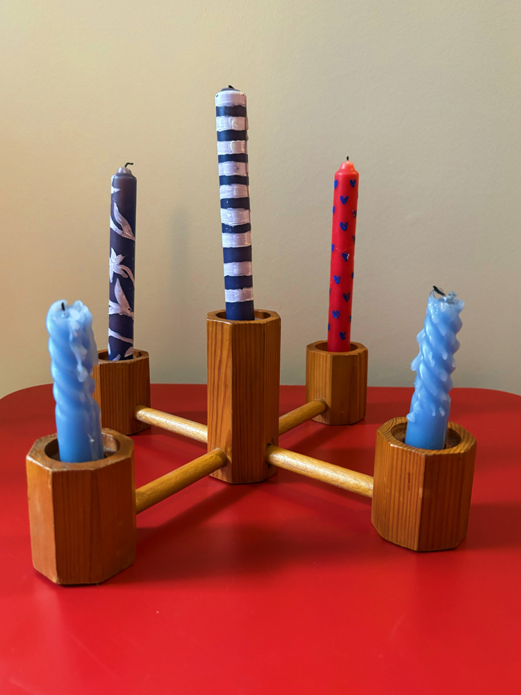 50’s Wooden Candelabra