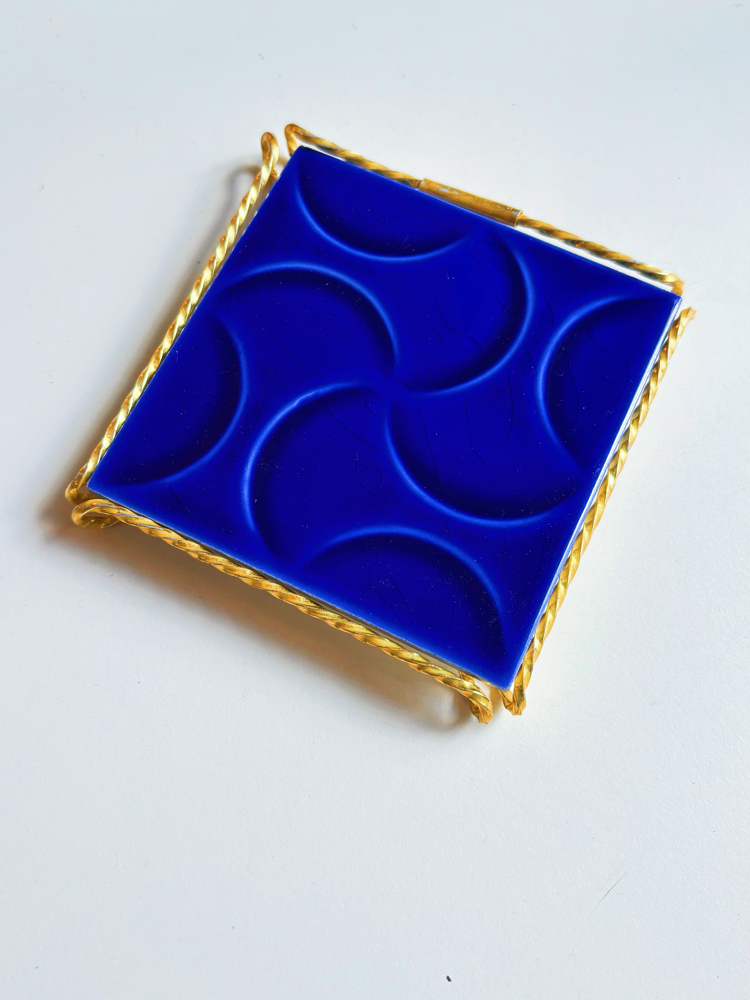 Cobalt Blue Handmade Ceramic German Coaster
