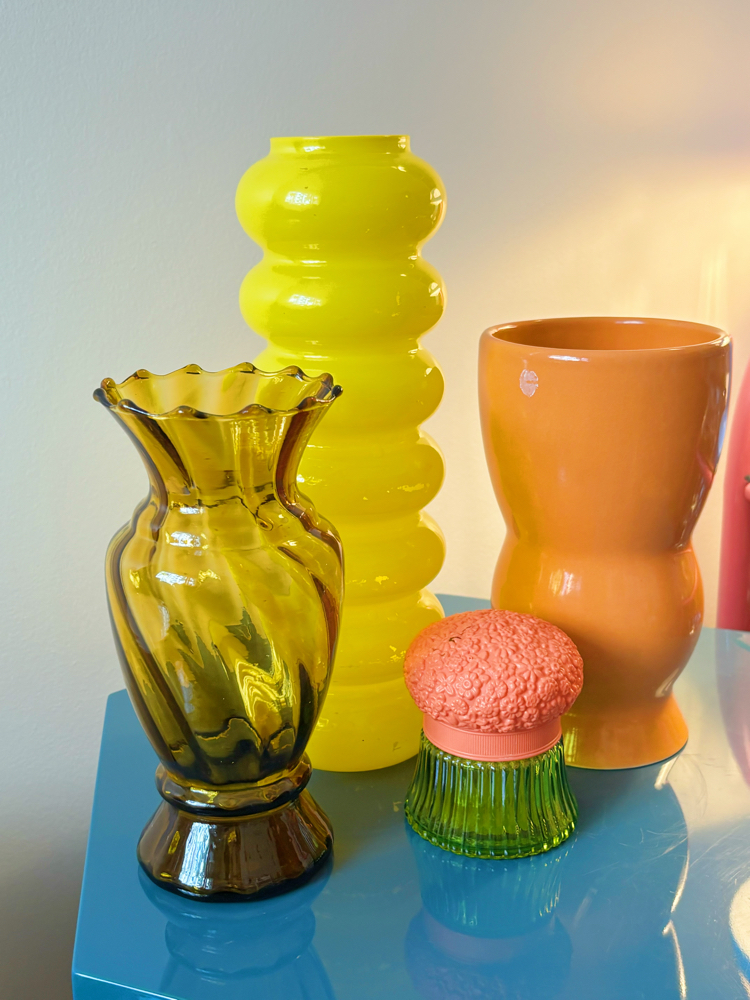 70’s Amber Handblown Glass Vase