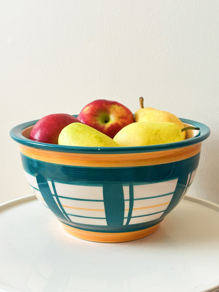 90’s Handmade Large Ceramic Fruit Bowl 