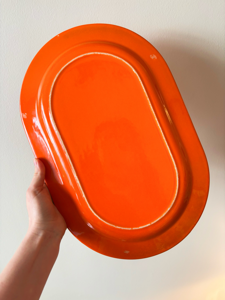 60’s German Burnt Orange Oval Plate 