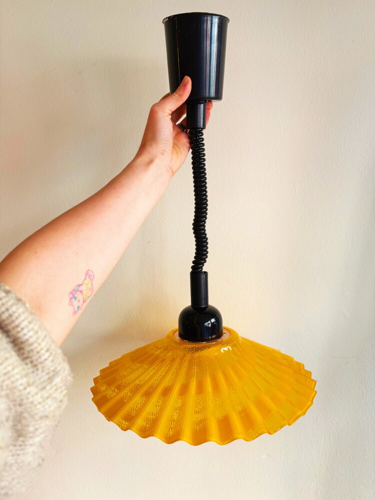 90’s Pop Art Orange Plexy Ceiling Lamp