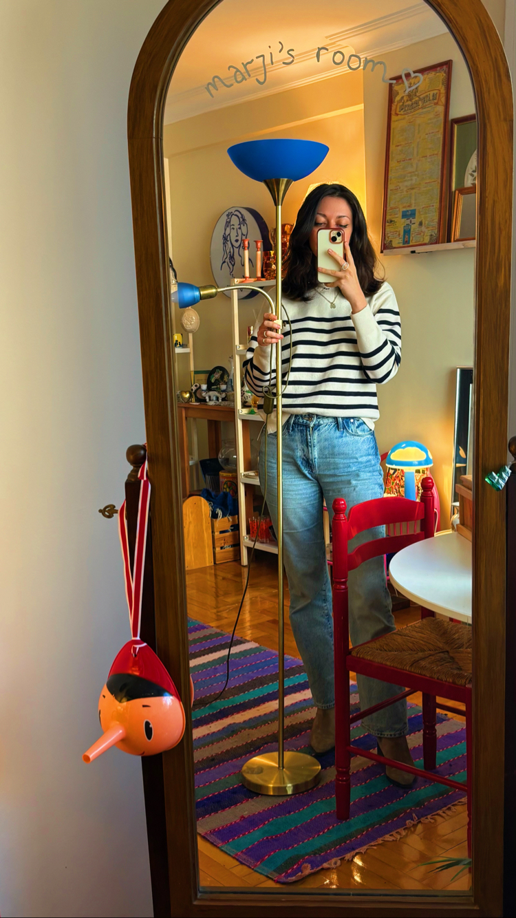 80’s Cobalt Blue & Brass Floor Lamp 