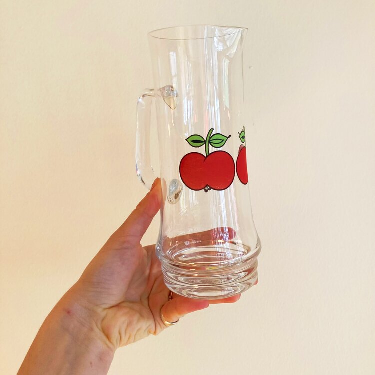 70’s Handblown Red Apple Liquor Set