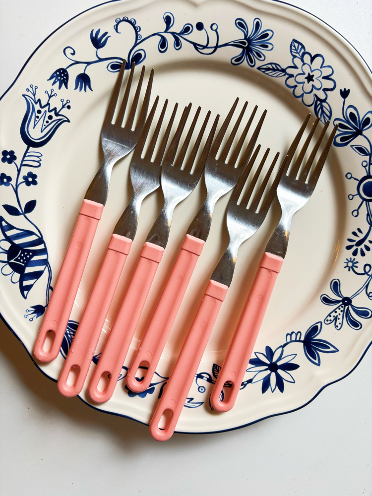 80’s Bubblegum Pink Cutlery Set 