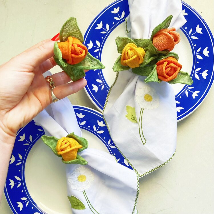Handmade “Rose” Vintage Napkin Rings