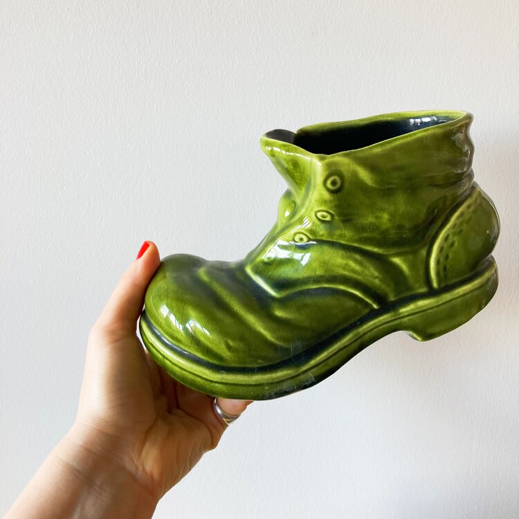 Vintage Old-School Boot Shaped Vase