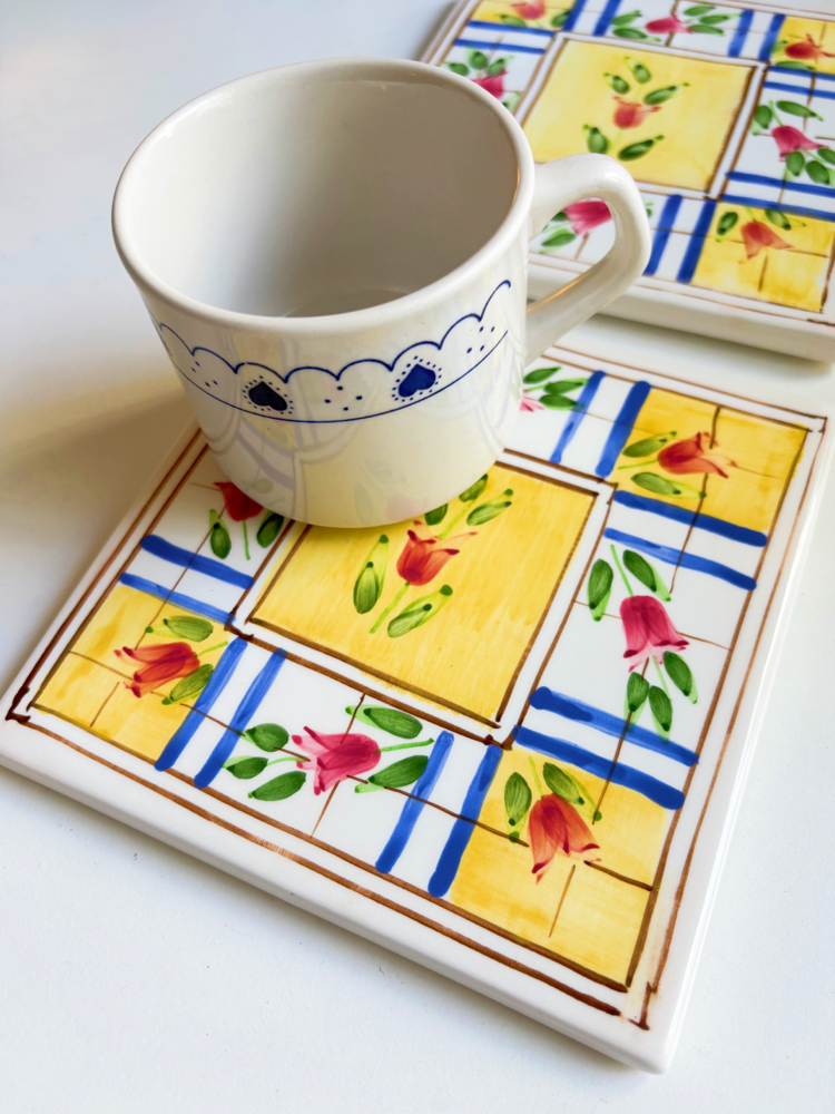 Hand Painted Ceramic Trivet