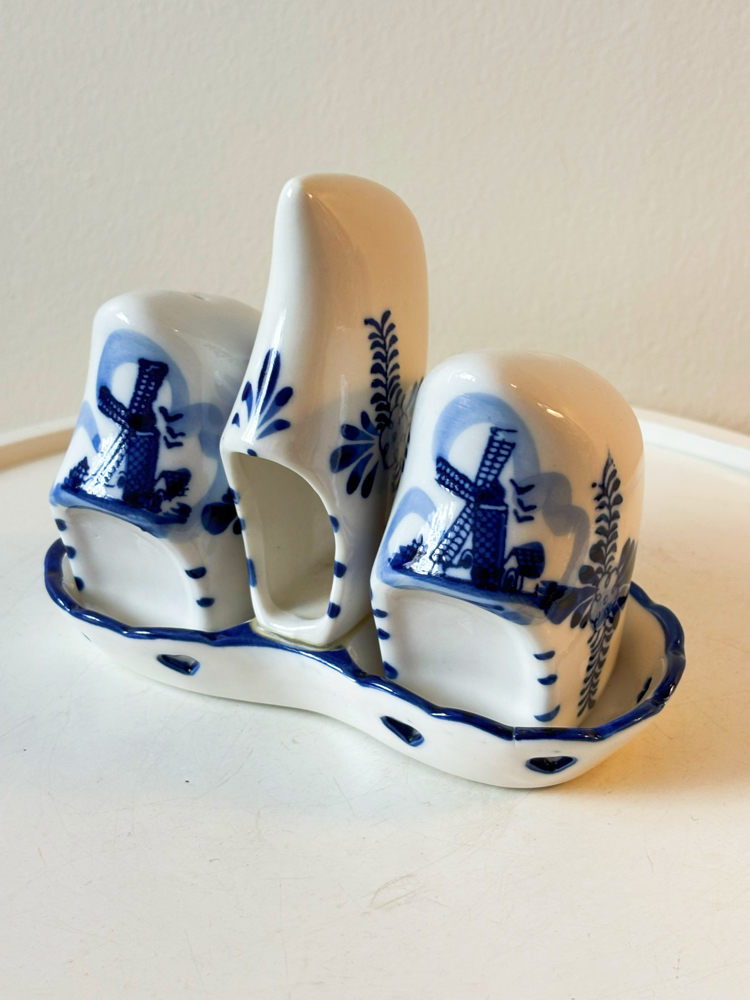 Delft Dutch Clog Porcelain Salt and Pepper Shakers