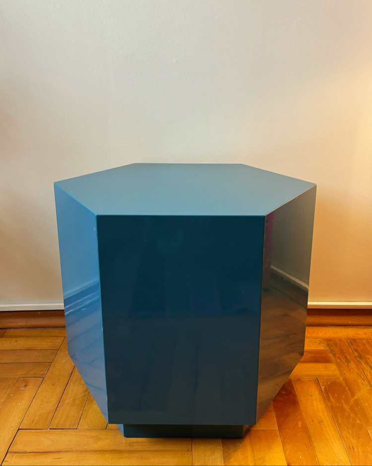 80’s Memphis Style Petrol Blue Table