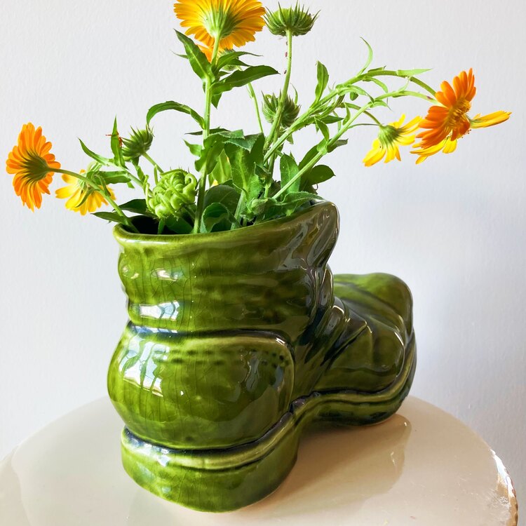 Vintage Old-School Boot Shaped Vase