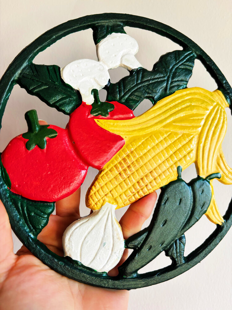 70’s French Cast Iron Vegetable Trivet 