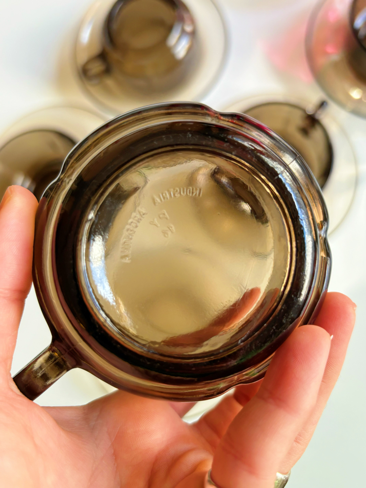 80’s Fumed Glass Teacups 
