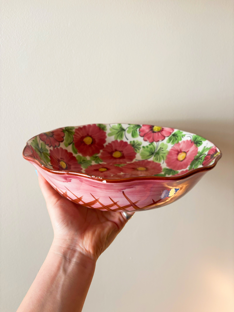 Italian Hand Painted Large Ceramic Bowl