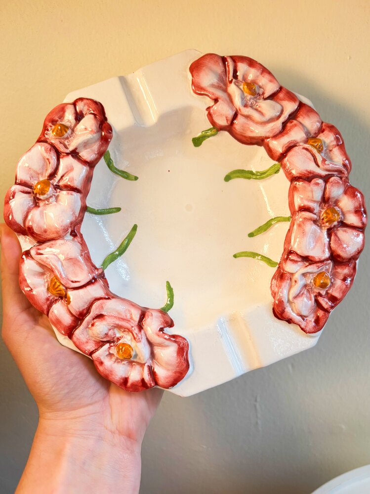 Handmade Floral Ashtray 