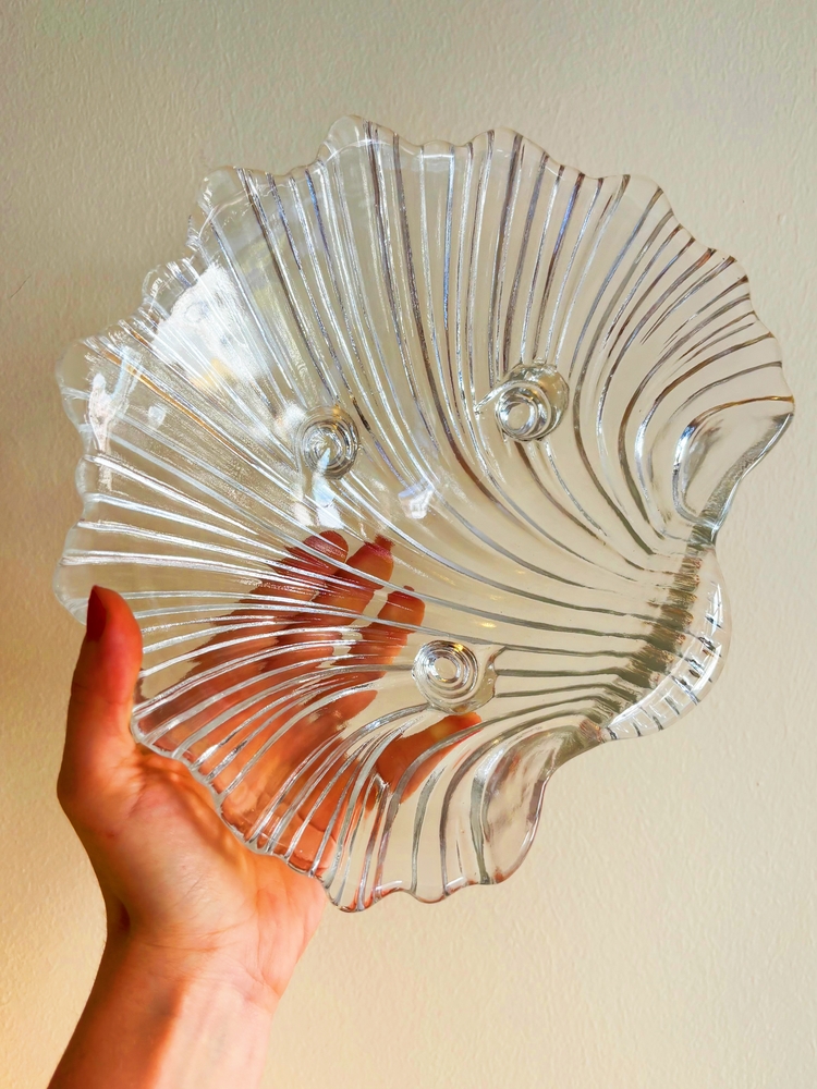 80’s German Crystal Seashell Bowl