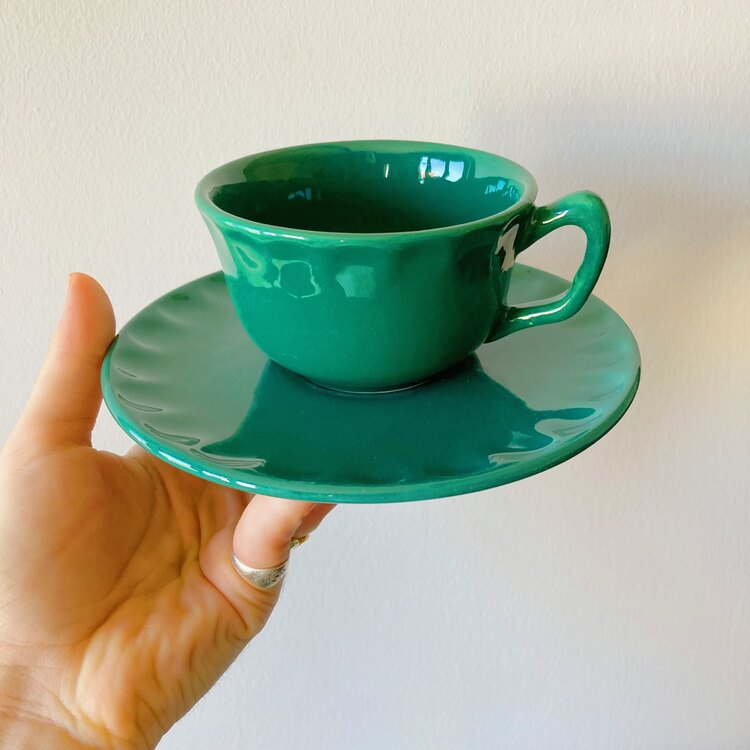 80’s Petrol Green Eczacibasi Teacups