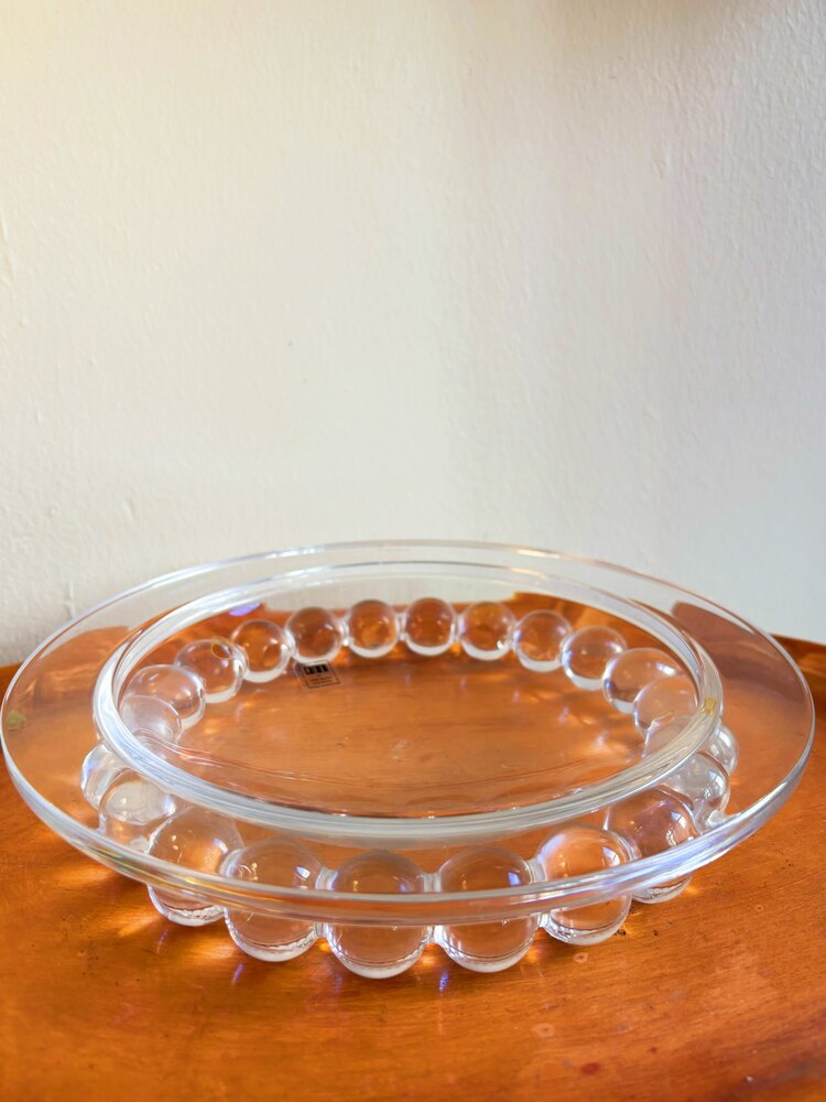 Italian Genuine Lead Crystal Bubble Bowl 