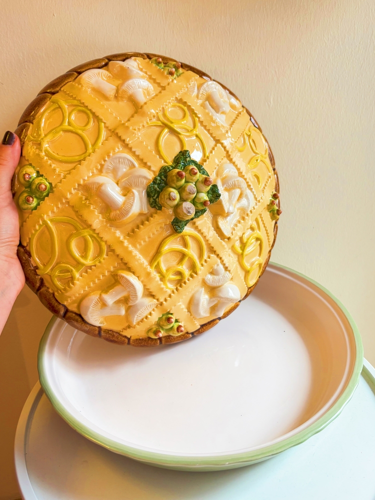 Mushroom + Cheese Tart Shaped Handmade Ceramic Box 