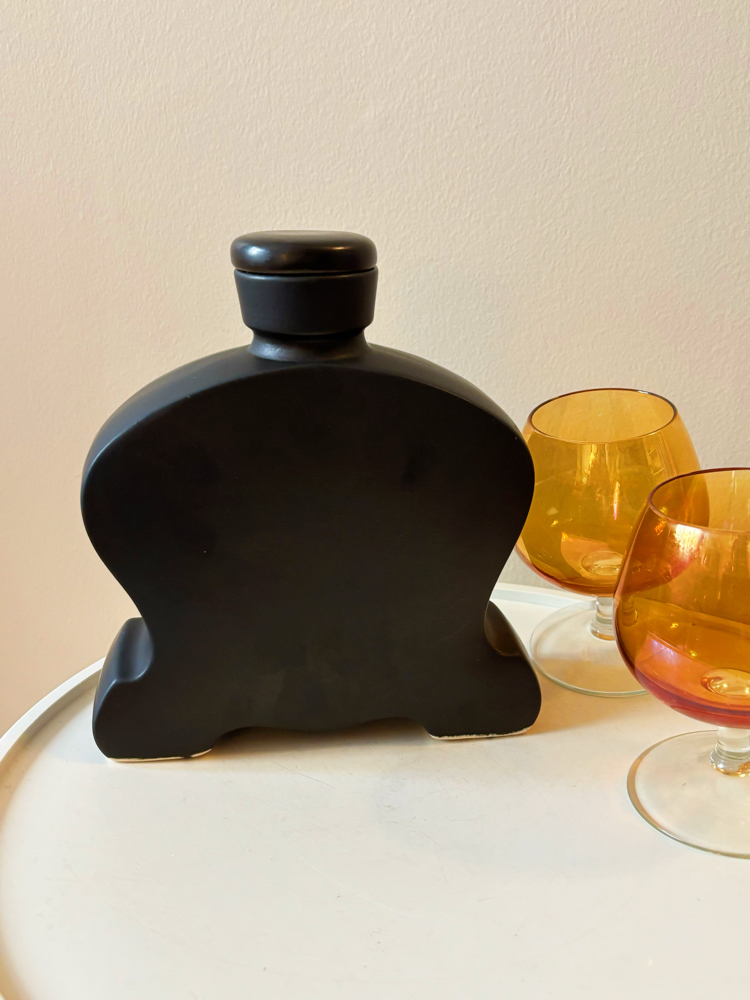 60’s German Art-Deco Black Liquor Bottle 