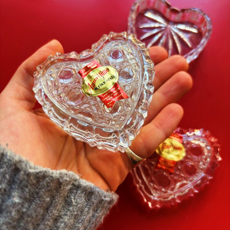 60’s German Heart Shaped Crystal Box