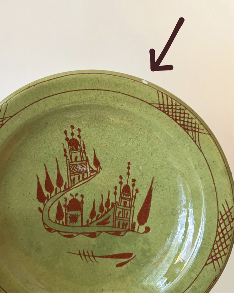 Olive Green Antique Wall Plate