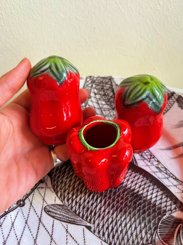 70’s German Red Pepper Salt and Pepper Shakers