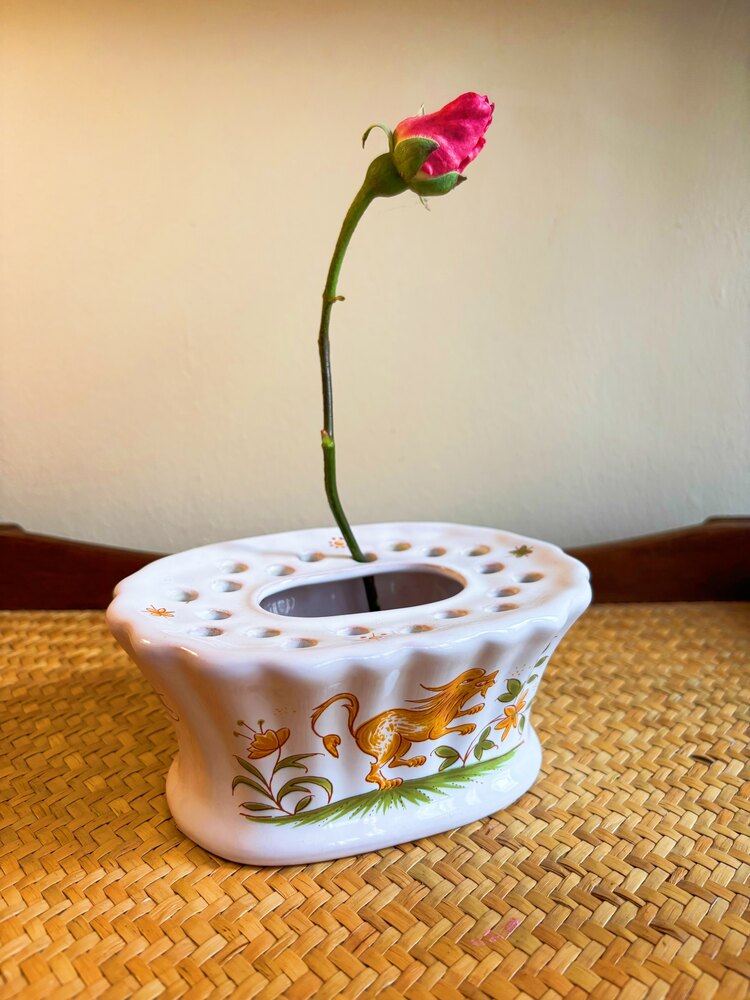 60’s Ceramic Ikebana Vase from France