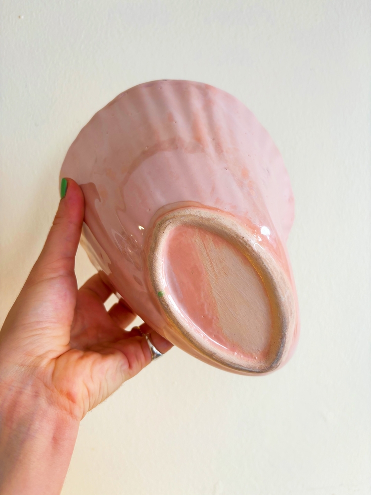 80’s Pink Iridescent Seashell Bowl 