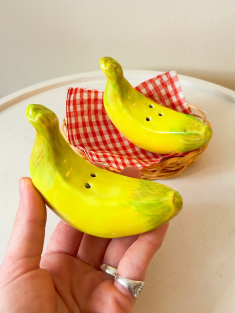 Ceramic Bananas Salt and Pepper Shakers