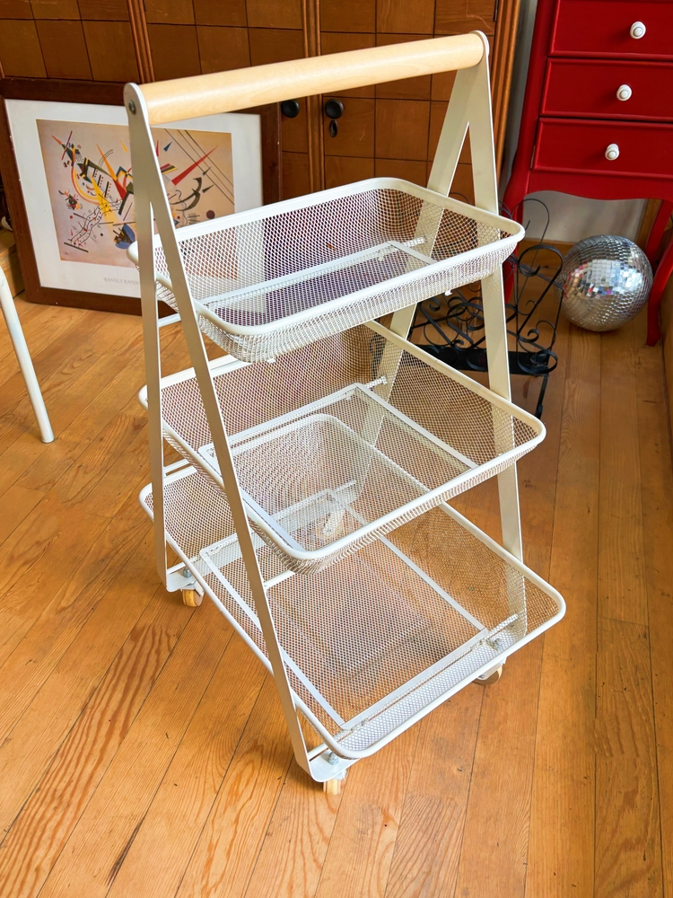 White Metal Utility Cart by Ikea