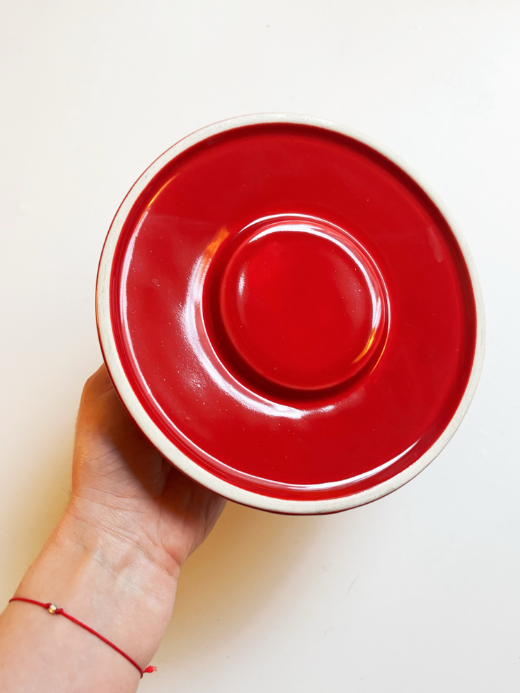 Sourcherry Red Glossy Ceramic Teapot Heater 