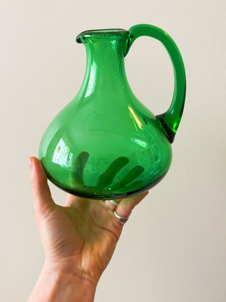 1960’s Emerald Green Glass Liquor Set 