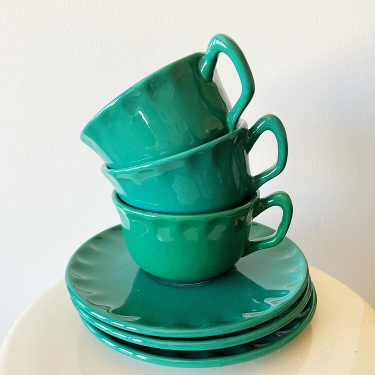 80’s Petrol Green Eczacibasi Teacups